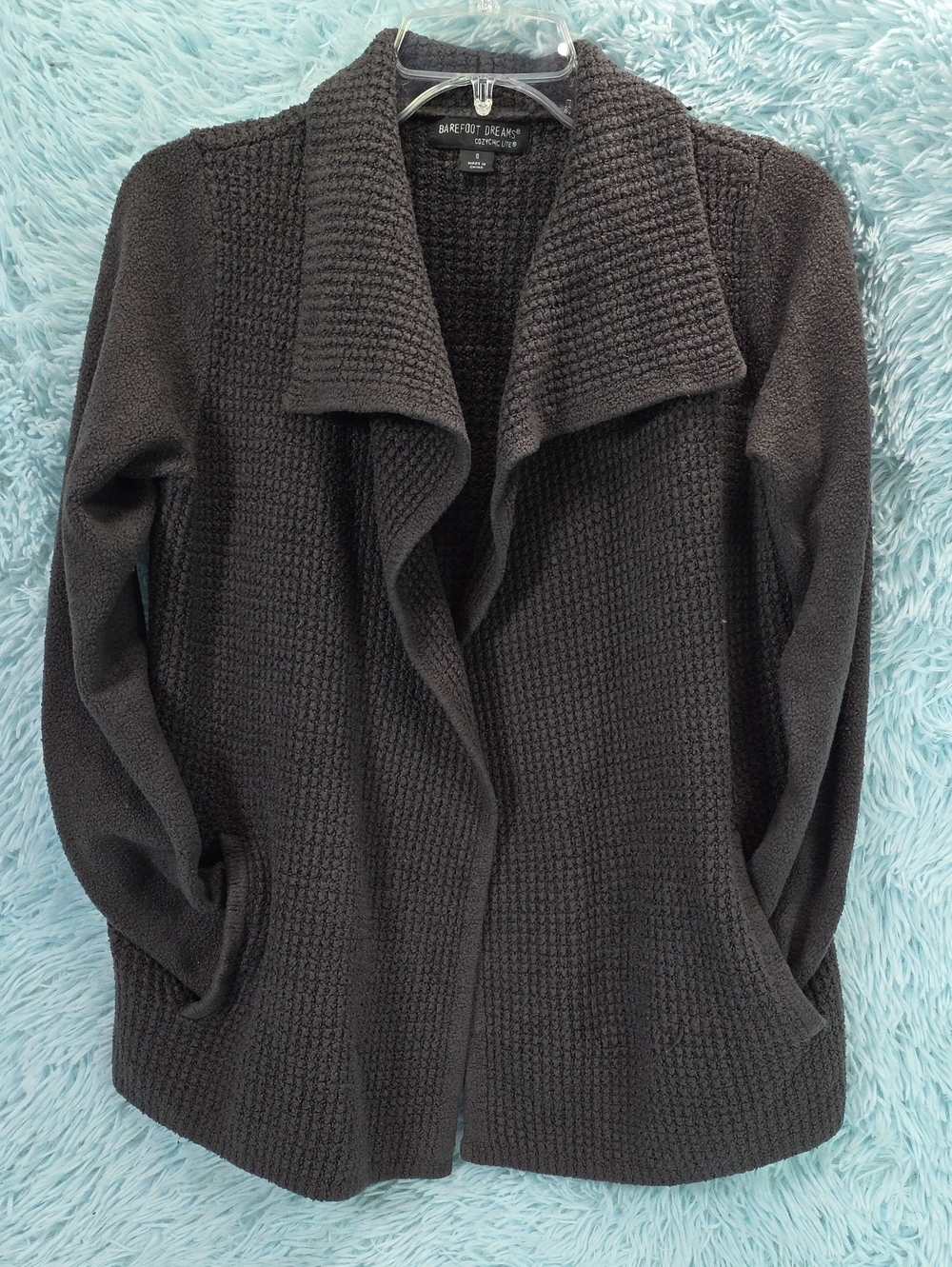 Barefoot Dreams CozyChic Lite Circle Cardi Draped Cardigan Gray‎ S